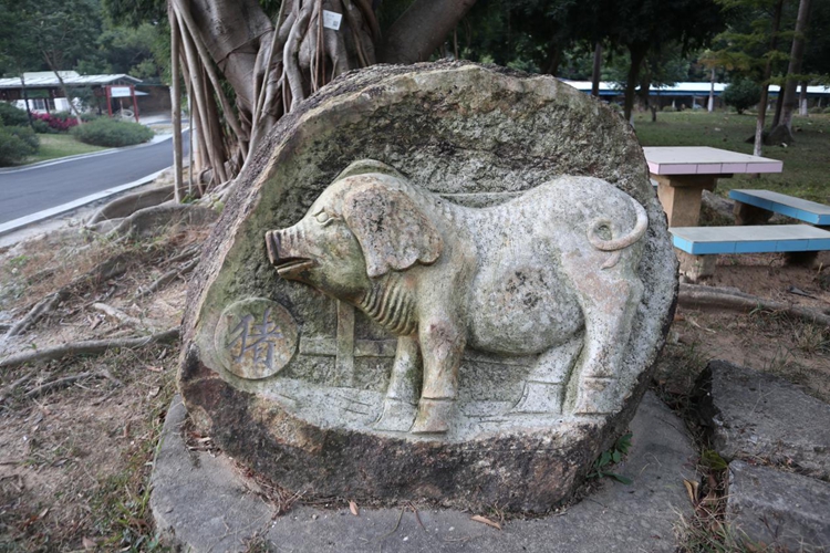 北峰山猪雕刻石